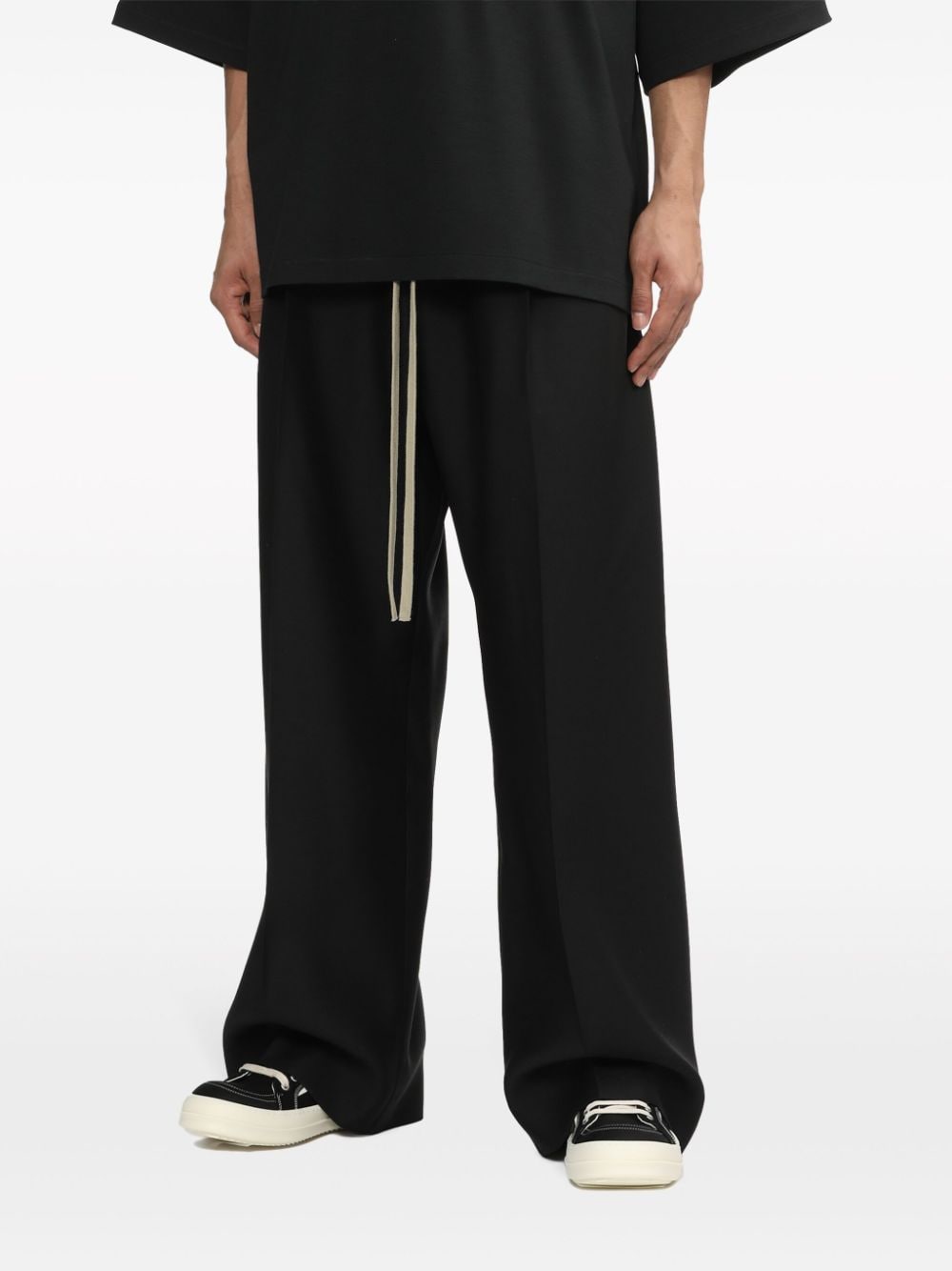 Shop Fear Of God Wide-leg Elasticated-waist Trousers In Black