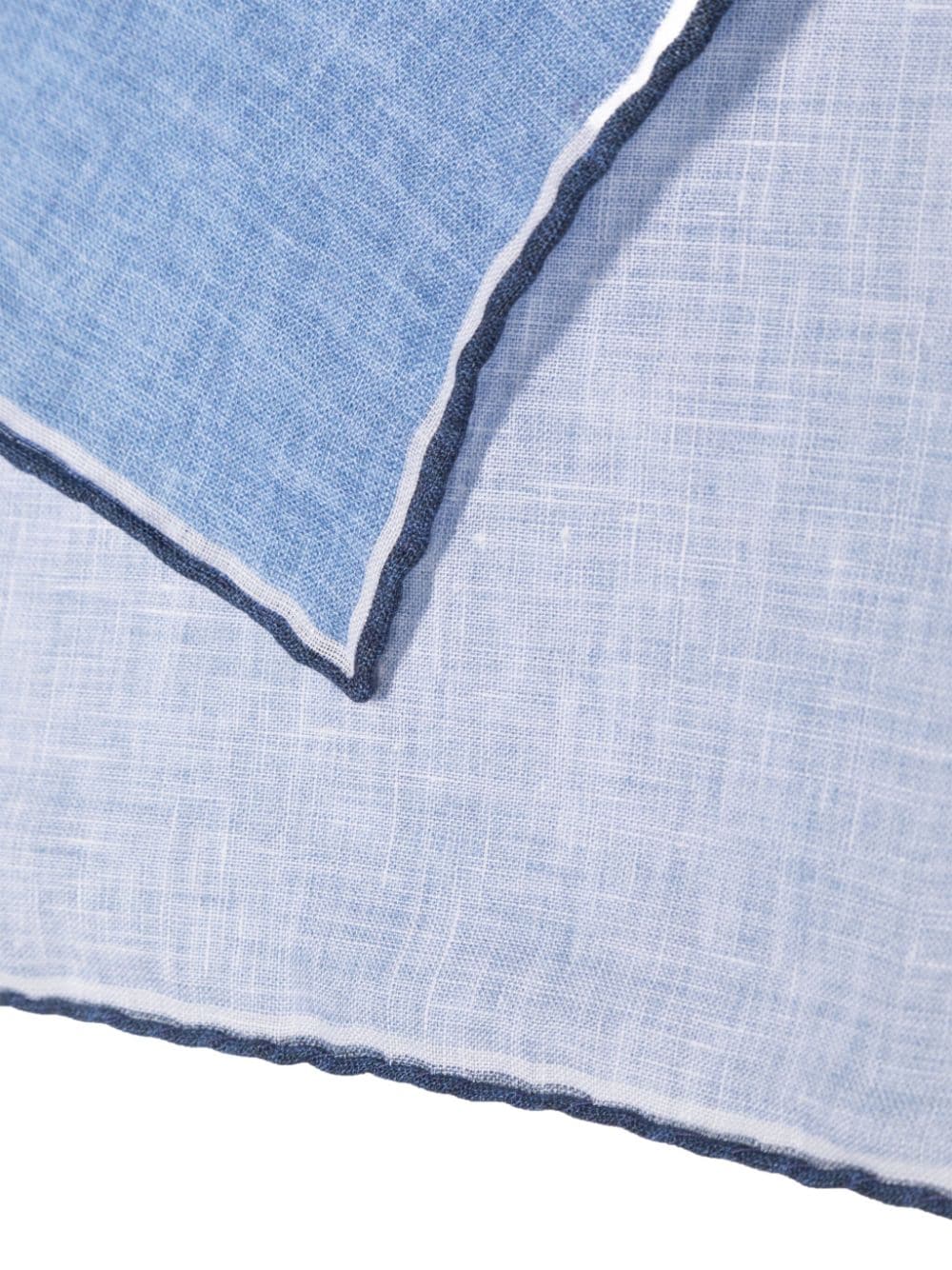 Shop Lady Anne Chambray Linen Pocket Square In Blue