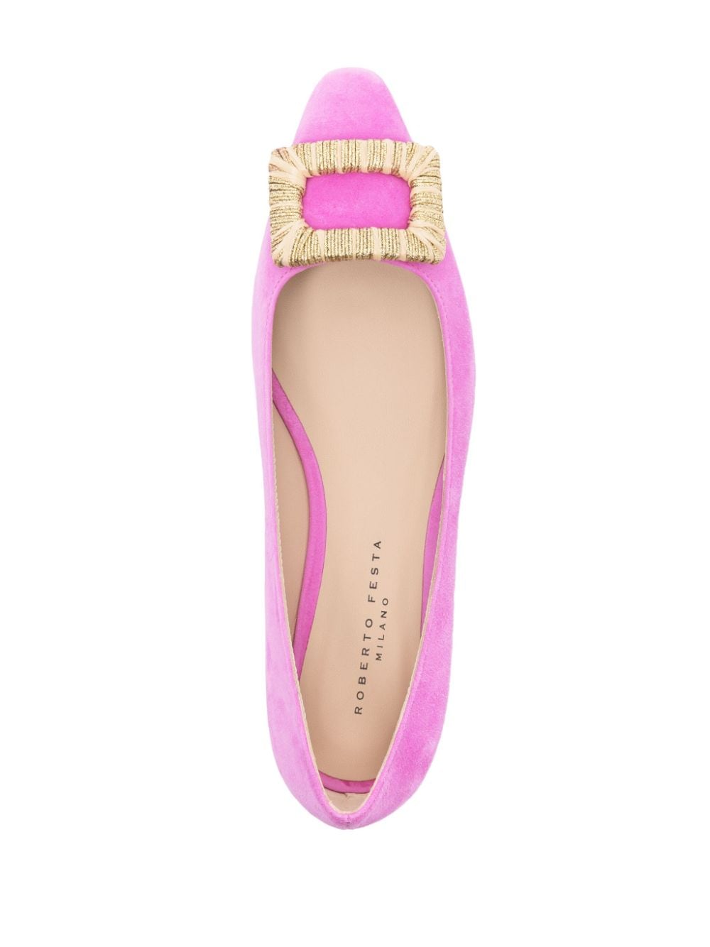 Shop Roberto Festa Suede Ballerina Shoes In Pink
