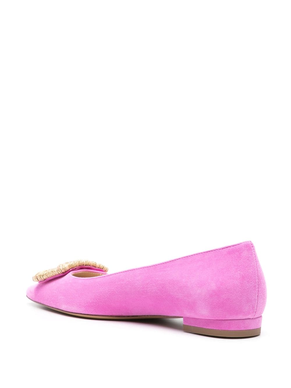 Shop Roberto Festa Suede Ballerina Shoes In Pink
