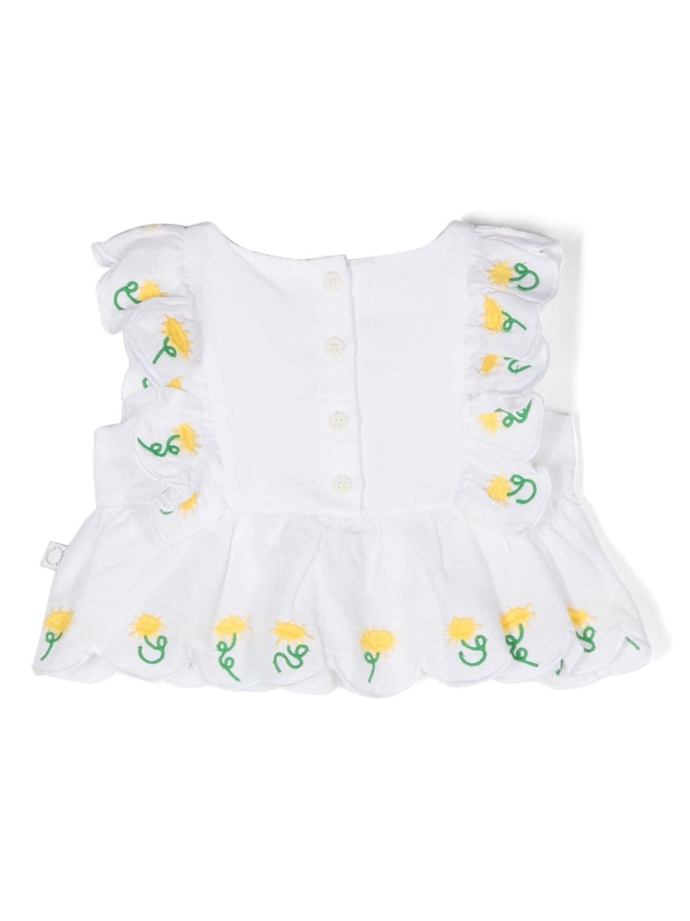 Stella McCartney Kids Jurk met geborduurde bloemen Wit