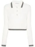 Alessandra Rich cable-knit polo jumper - Neutrals