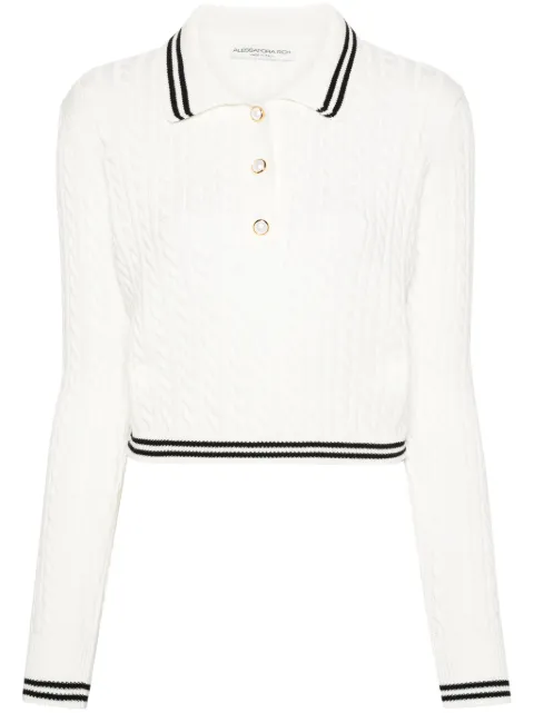 Alessandra Rich cable-knit polo jumper