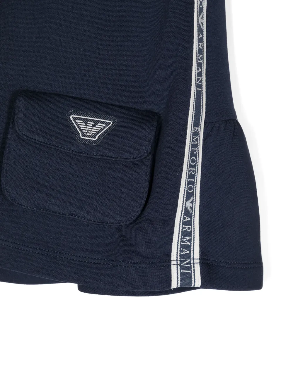 Emporio Armani Kids Jersey rok met geborduurd logo Blauw