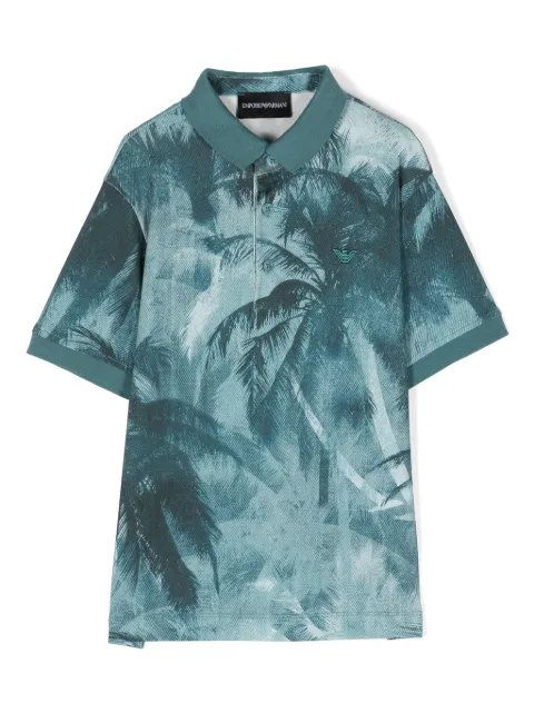 Emporio Armani Kids chemise à imprimé palmiers