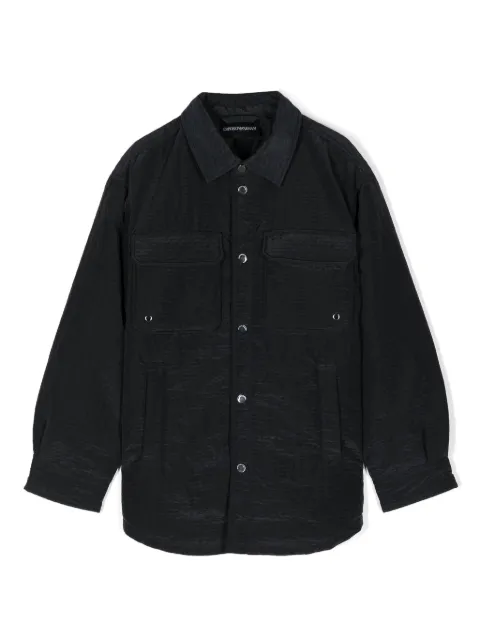 Emporio Armani Kids panelled seersucker shirt jacket