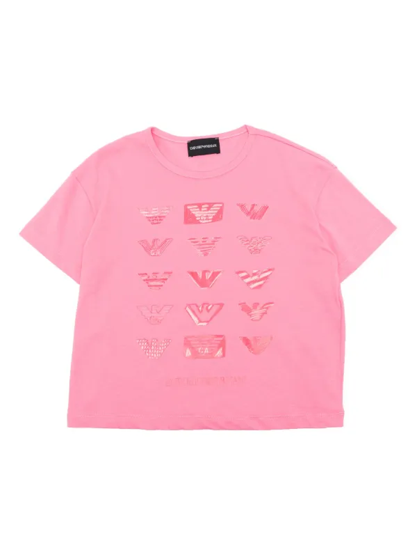 Tシャツ・カットソー Emporio Armani Pink Cotton T-Shirt Emporio Armani Kids logo-print Cotton T-shirt (pack Of two