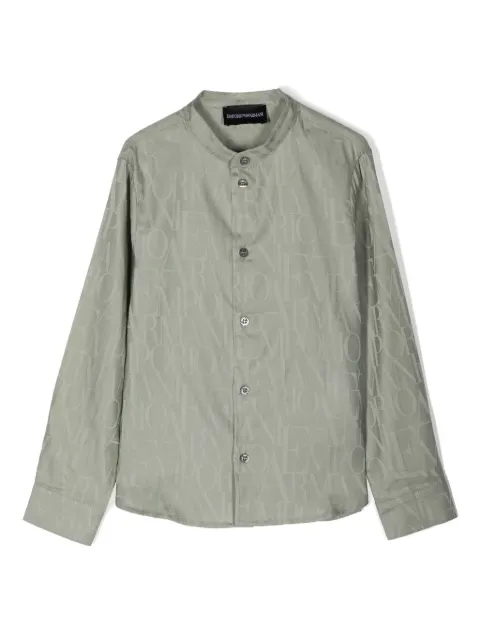 Emporio Armani Kids camisa con logo en jacquard