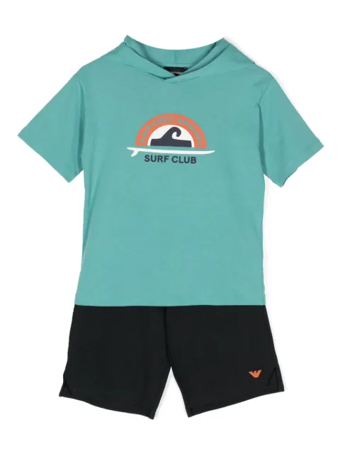 Emporio Armani Kids traje deportivo con motivo suf estampado