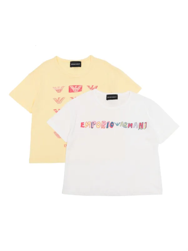 アルマーニキッズtシャツセット Emporio Armani Kids ロゴ Tシャツ セット | イエロー | FARFETCH JP