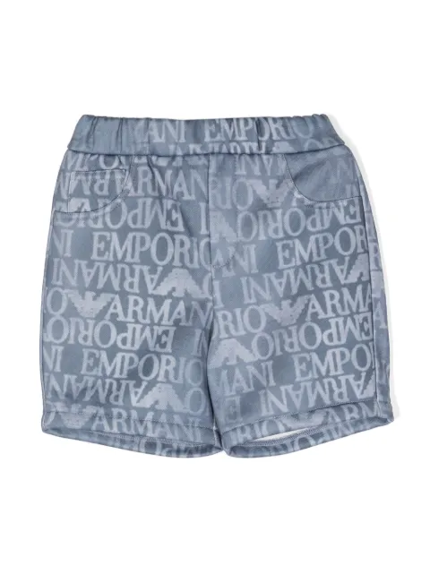 Emporio Armani Kids logo-print denim shorts