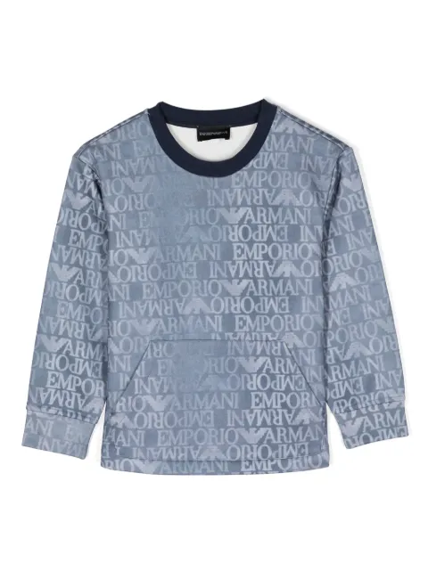 Emporio Armani Kids logo-print cotton-blend sweatshirt