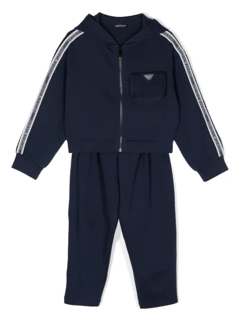 Emporio Armani Kids logo-patch cotton-blend tracksuit