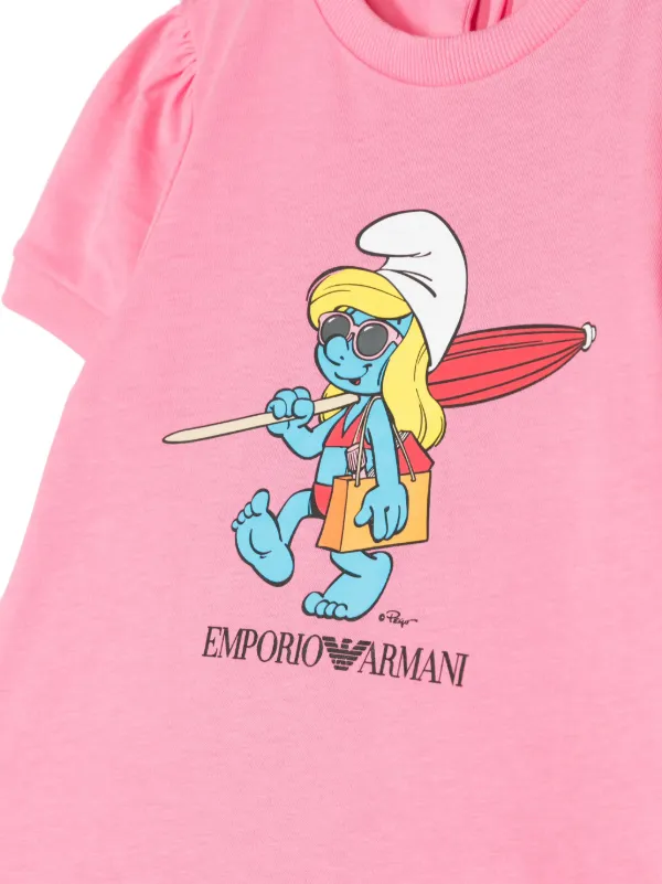 Emporio Armani Kids Smurfs プリント ワンピース - Farfetch