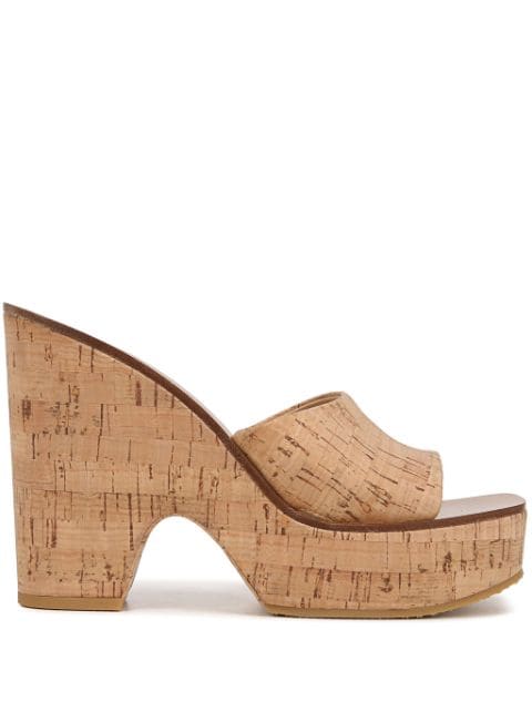 Veronica Beard Paulita 120mm cork wedge mules