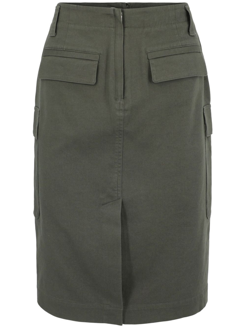 Vince Cotton Twill Cargo Skirt In Green