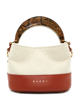Marni Mini Venice Canvas Bucket Bag | Neutrals | FARFETCH