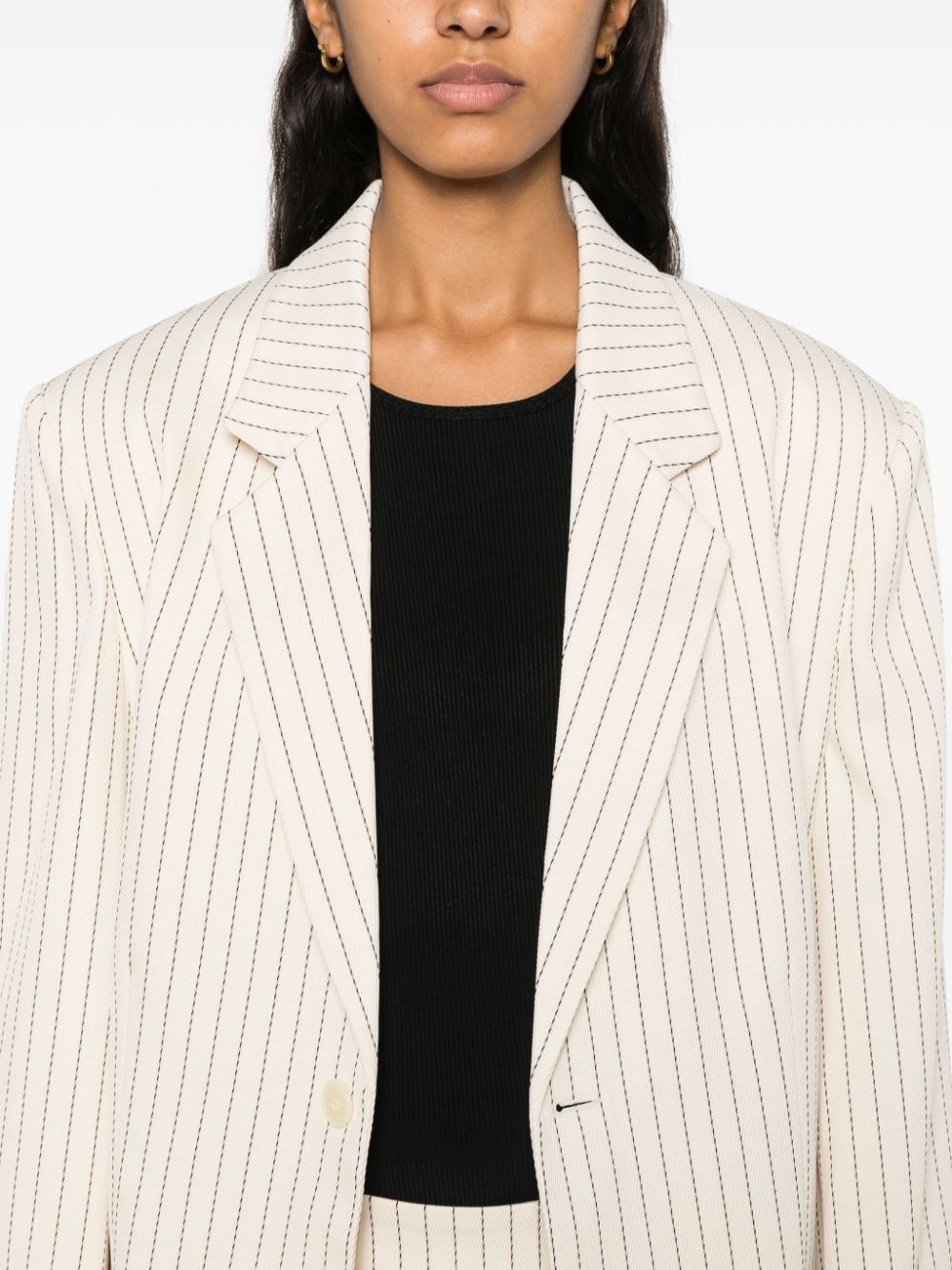 Shop The Frankie Shop Aiden Single-breasted Blazer In Neutrals