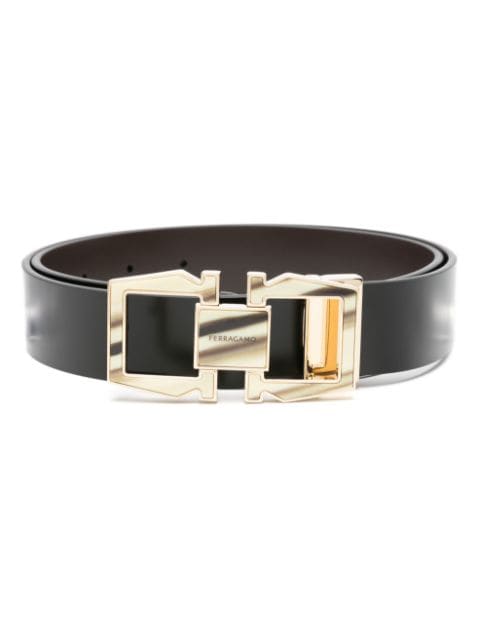 Ferragamo Gancini-buckle leather belt 