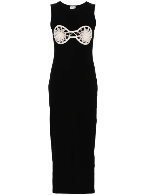 Robe longue à détail en crochet - Magda Butrym - Modalova
