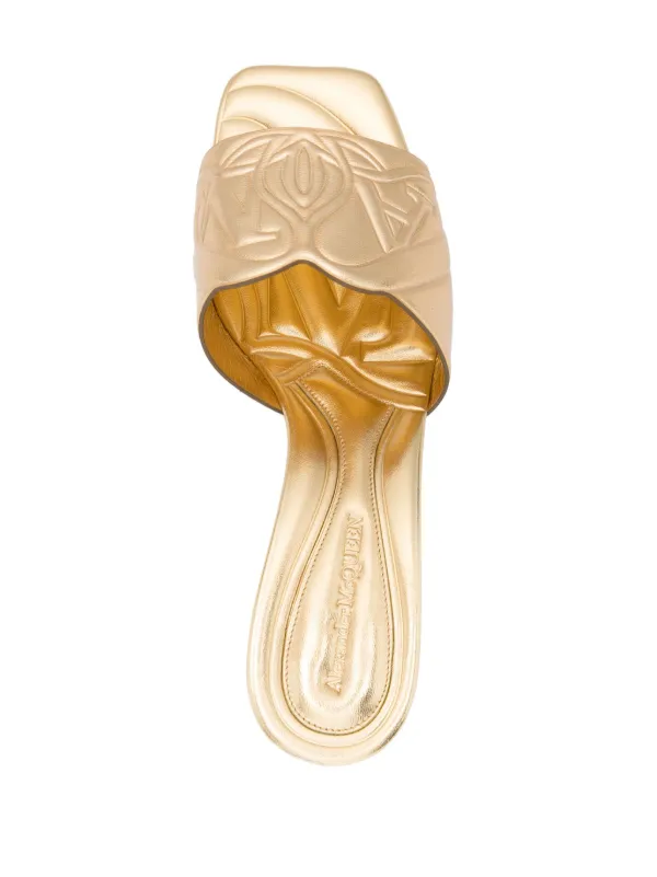 【Alexander McQueen】SEAL SANDAL 55MM◆780713WIF13 Alexander McQueen 55mm Seal Sandals | Gold | FARFETCH
