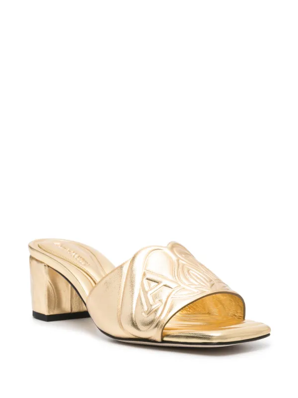 【Alexander McQueen】SEAL SANDAL 55MM◆780713WIF13 Alexander McQueen 55mm Seal Sandals | Gold | FARFETCH