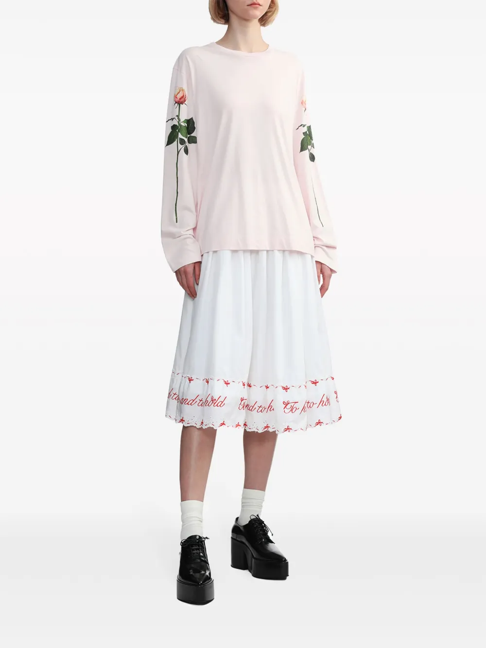 Simone Rocha Sweater met roosprint - Roze