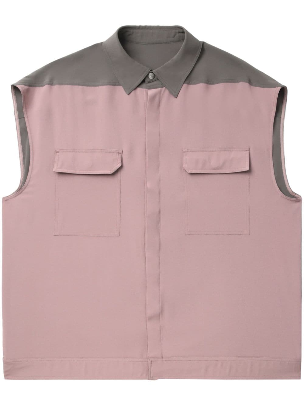Rick Owens Sleeveless Panelled Shirt In Pink