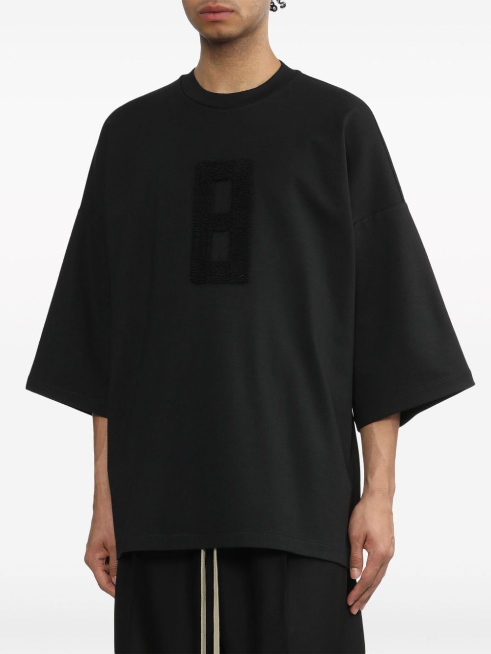 Shop Fear Of God Embroidered 8 Oversized T-shirt In Black