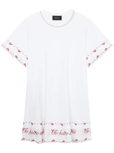 Simone Rocha 珠饰细节T恤式连衣裙