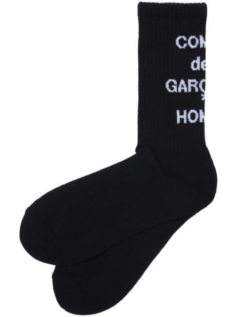 Comme des Garçons Homme logo-intarsia calf socks