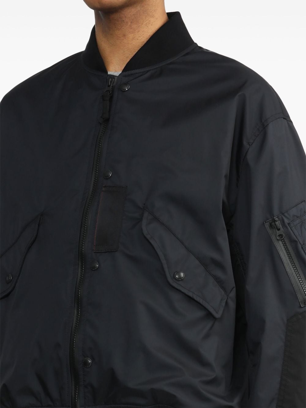 Shop Comme Des Garçons Homme Deux Zip-up Bomber Jacket In Black
