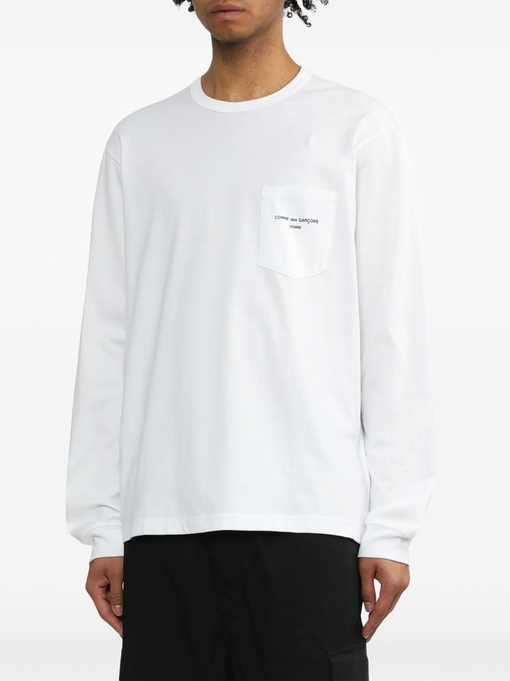 Shop Comme Des Garçons Homme Deux Logo-print Cotton T-shirt In Weiss