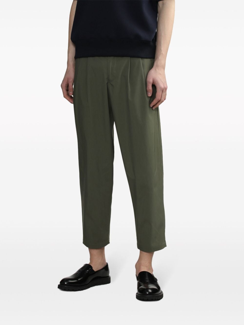 Kolor Cropped broek met toelopende pijpen Groen