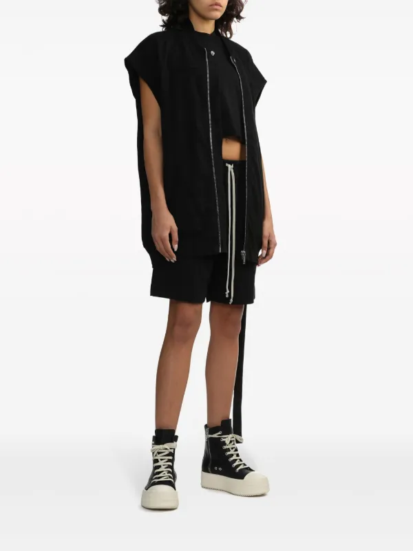 RickOwens drkshdw クロップドジップ Rick Owens DRKSHDW ジップアップ トップ | ブラック | FARFETCH JP