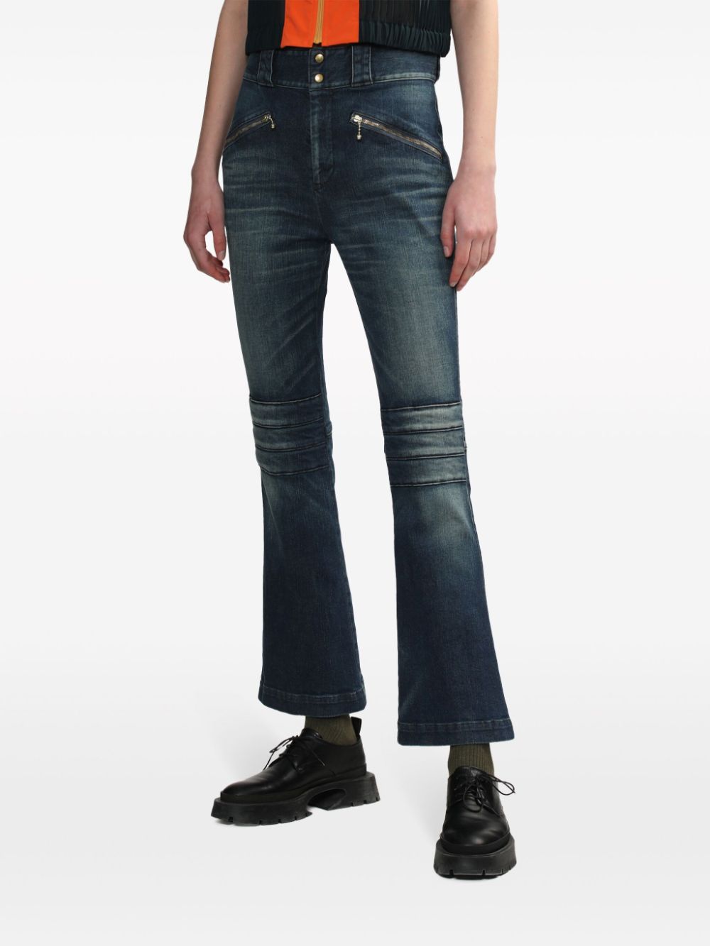 Shop Kolor Mid-rise Flared Jeans In Blue