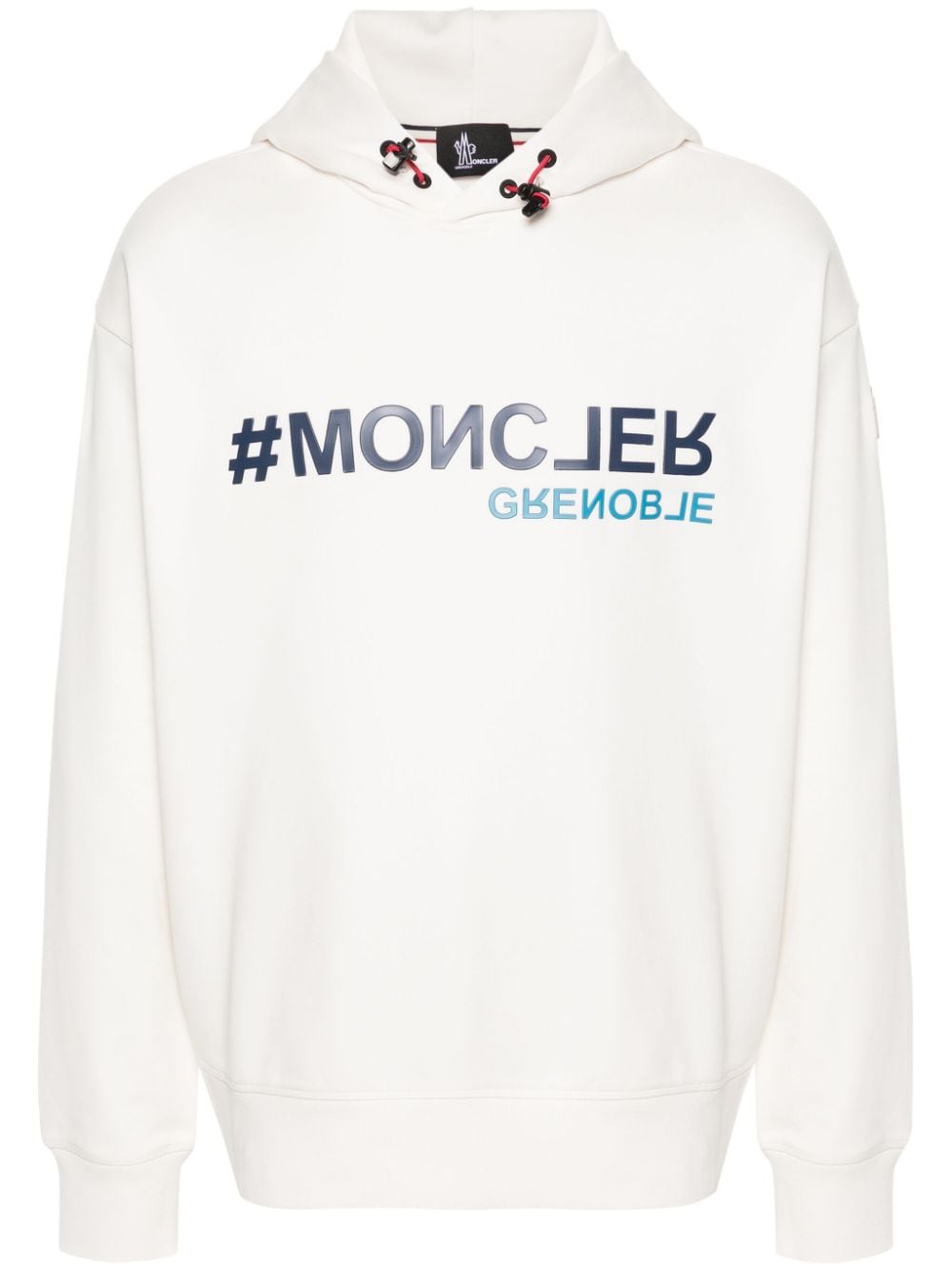 Moncler Logo-appliqué Cotton Hoodie In White