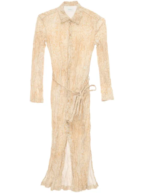 LEMAIRE vestido camisero con efecto de arruga 