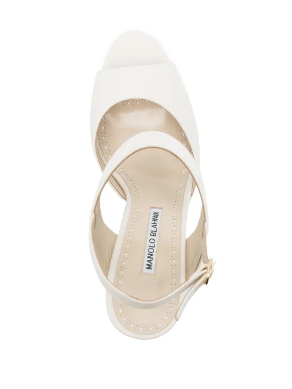 Manolo blahnik white sandals shop