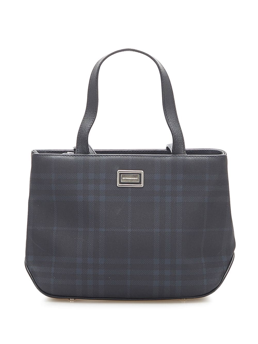Pre-owned Burberry Smoke Check Tote Bag In Black
