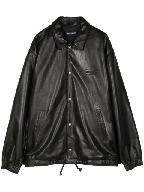 Undercover logo-appliqué leather jacket