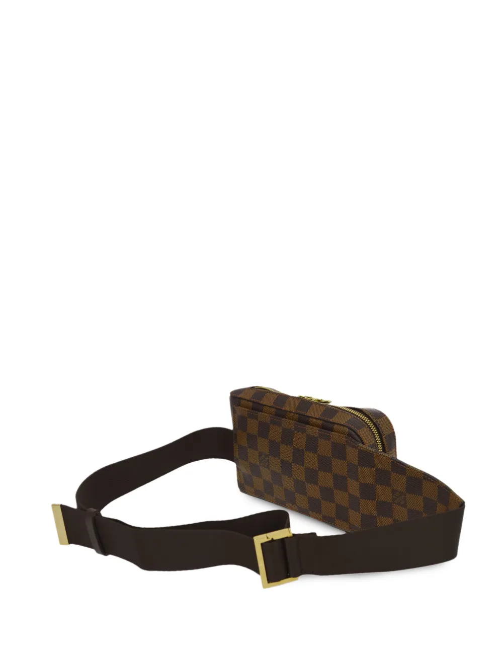 Pre-owned Louis Vuitton Damier Ebène Geronimos 腰包（2004年典藏款） In Brown