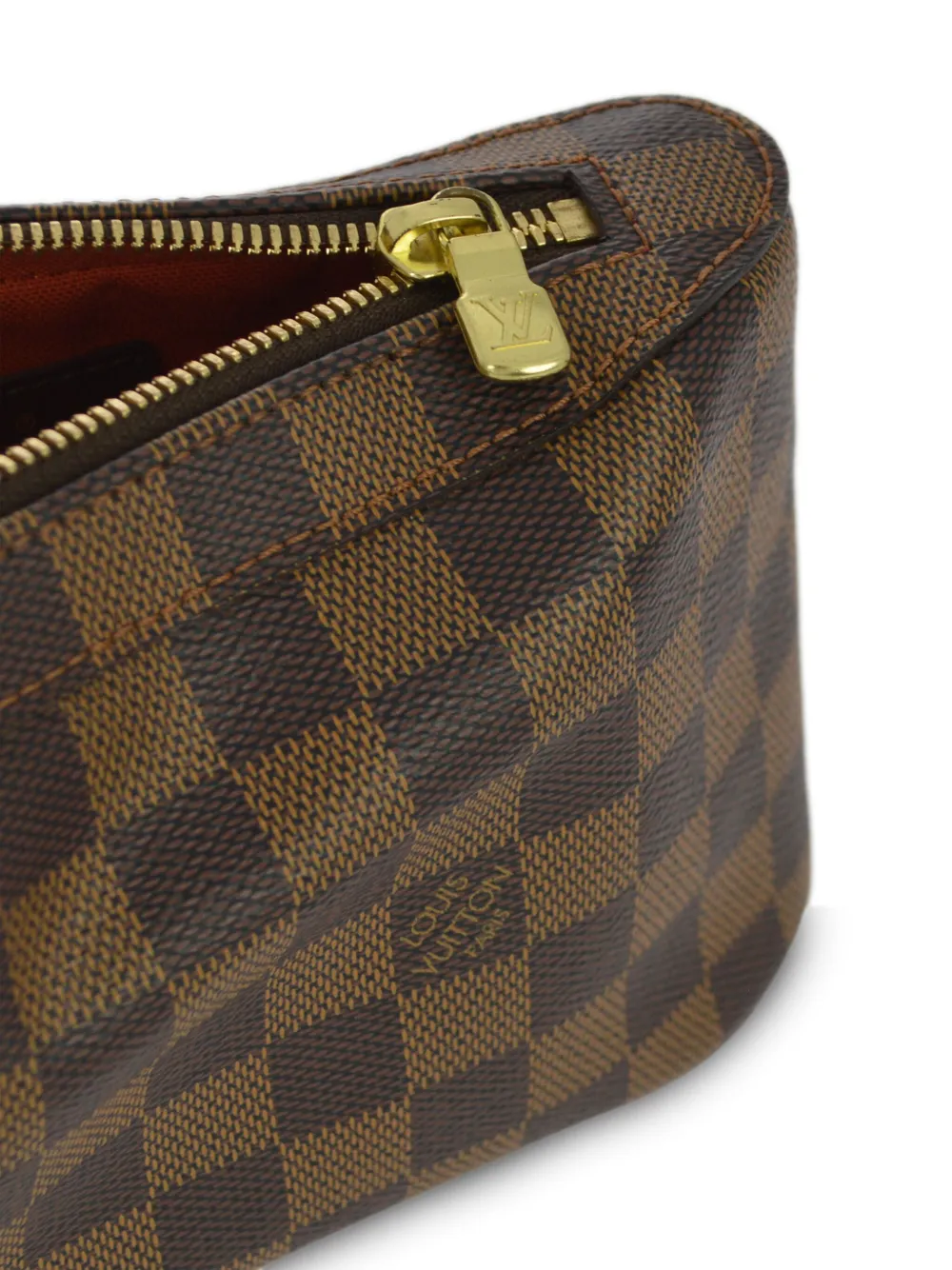 Pre-owned Louis Vuitton Damier Ebène Geronimos 腰包（2004年典藏款） In Brown