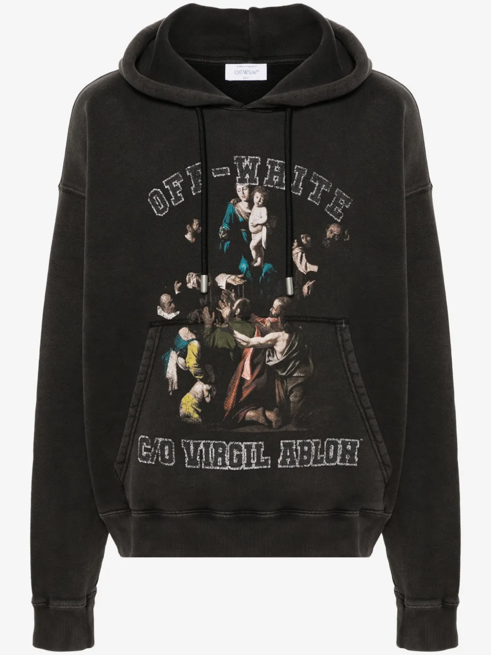 Off-White graphic-print cotton hoodie | Black | Image 1