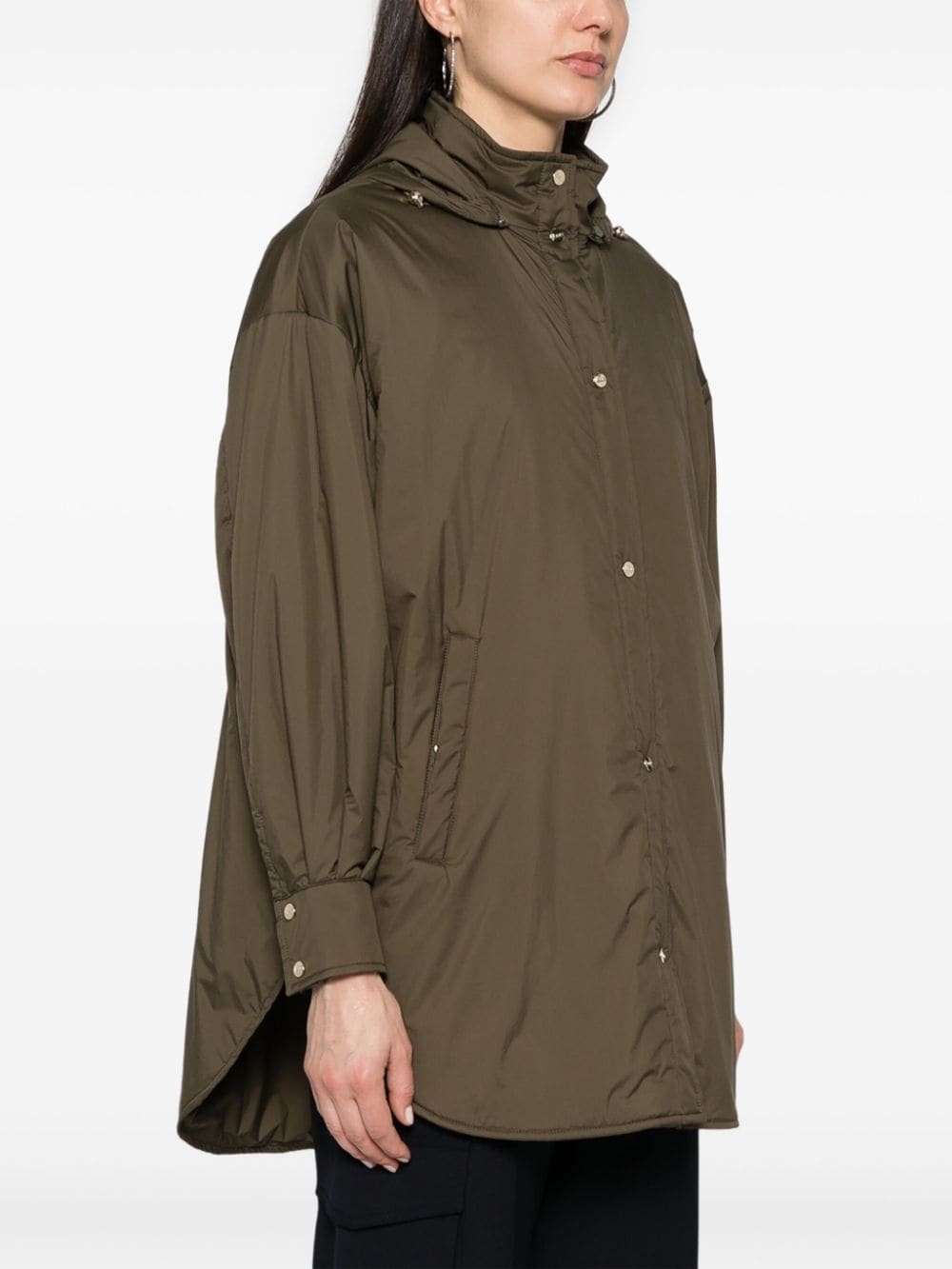 Shop Herno Long-sleeve Hooded Jacket In Green