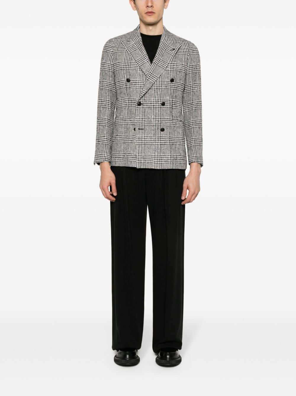 Tagliatore double-breasted houndstooth blazer - Zwart