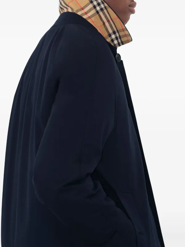 Burberry Camden Heritage Organic Cotton Coat | Blue | FARFETCH