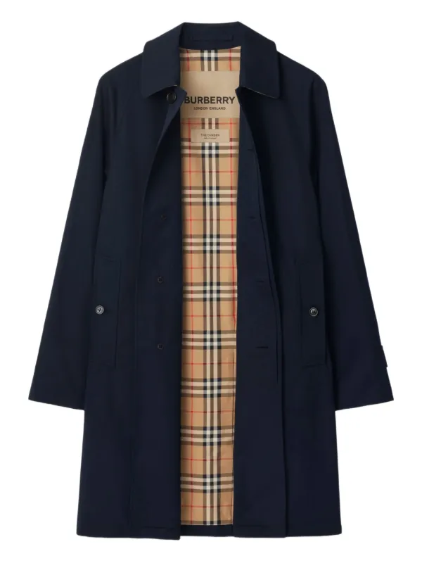 Burberry Camden Heritage Organic Cotton Coat | Blue | FARFETCH