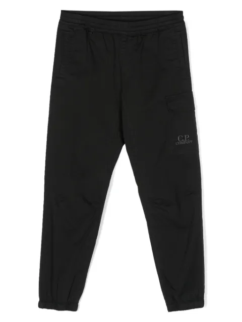 C.P. Company Kids logo-embroidered tapered trousers