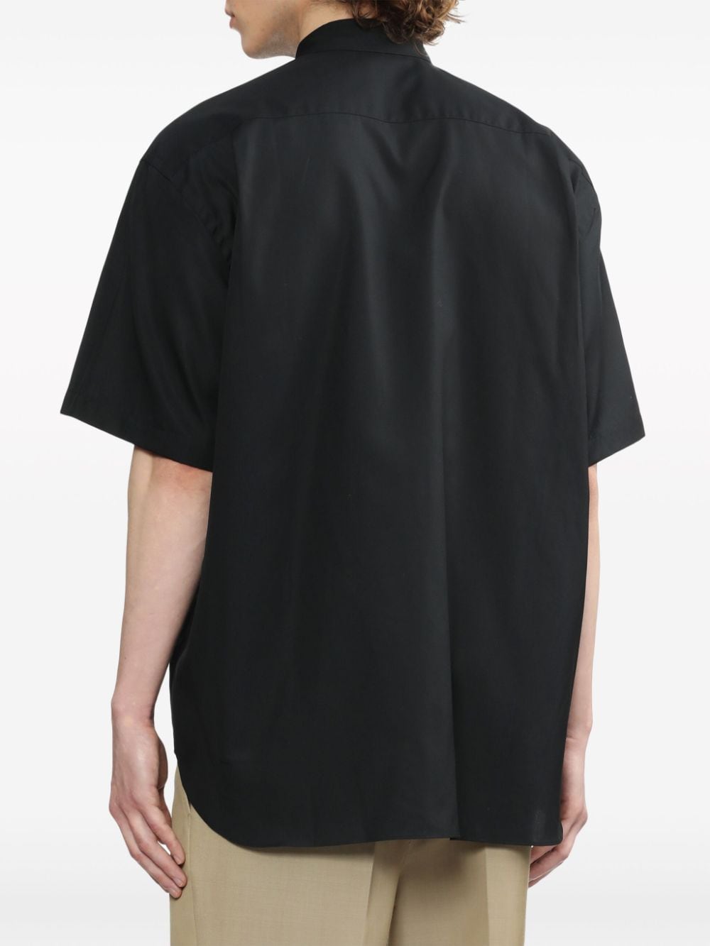 Shop Comme Des Garçons Homme Deux Poplin Bowling Shirt In Black